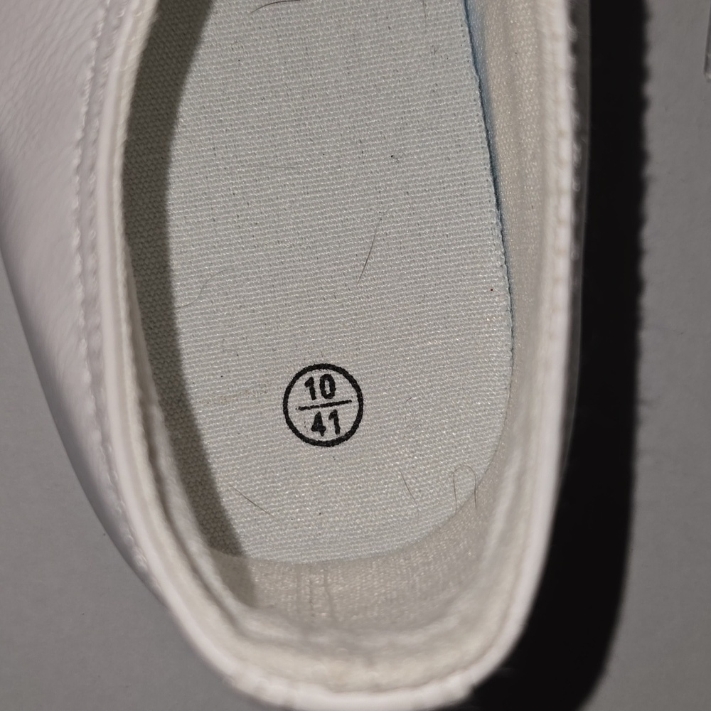 White Faux Leather Sneakers Womens Size 10 NWOT - Picture 14 of 14